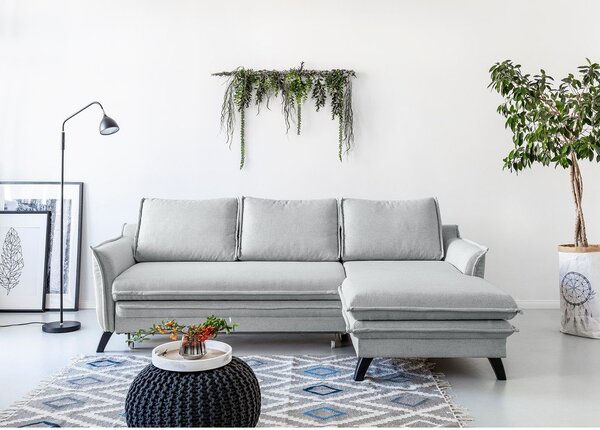 Světle šedá rozkládací rohová pohovka Miuform Charming Charlie, pravý roh