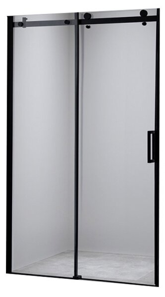 BPS-koupelny Posuvné sprchové dveře SH03C 110 černá/transparent pro instalaci do niky - bez vaničky