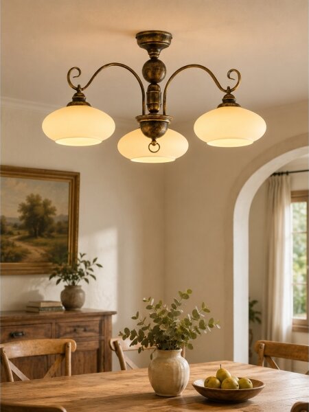 Brilagi - Přisazený lustr MOLLERO 3xE27/15W/230V pr. 84 cm bronz/patina