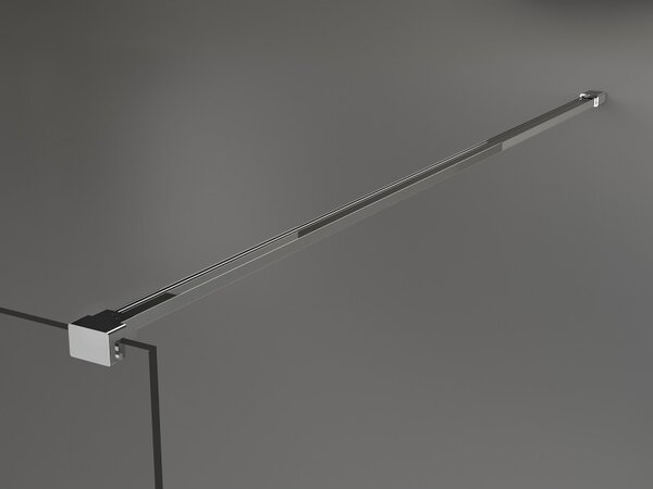 Mexen Kioto sprchová zástěna 100x200 cm 8 mm, chromový profil, sklo černý vzor 1, 800-100-101-01-77