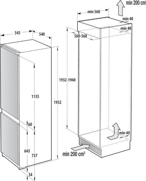 Vestavná chladnička Gorenje NRKI519E41 (E)