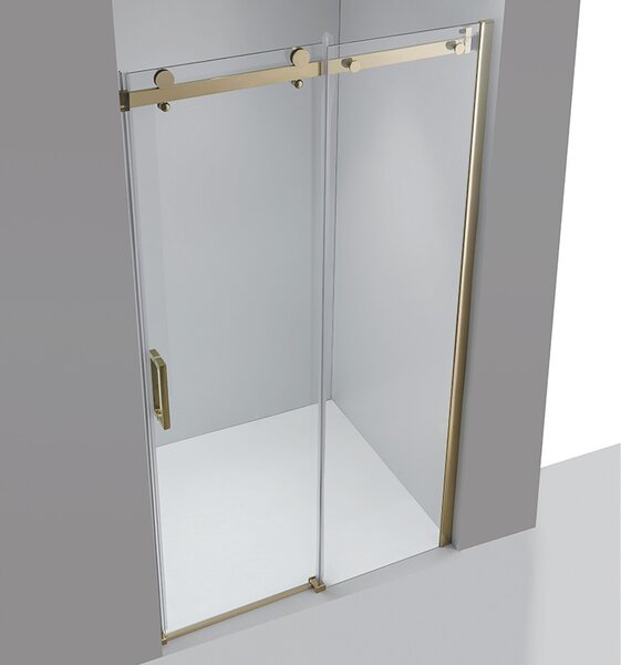 BPS-koupelny Posuvné sprchové dveře SH03B 100 zlaté/transparent pro instalaci do niky - bez vaničky