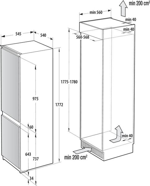 Vestavná chladnička Gorenje NRKI517E61WF (E)