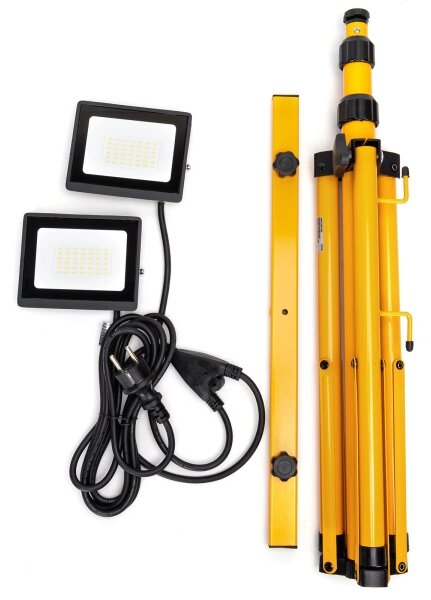 Aigostar - LED Reflektor se stojanem 2xLED/30W/230V 6500K IP65 oranžová/černá