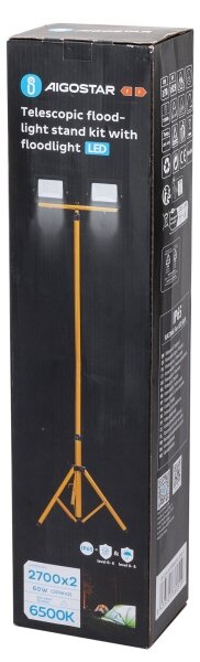 Aigostar - LED Reflektor se stojanem 2xLED/30W/230V 6500K IP65 oranžová/černá