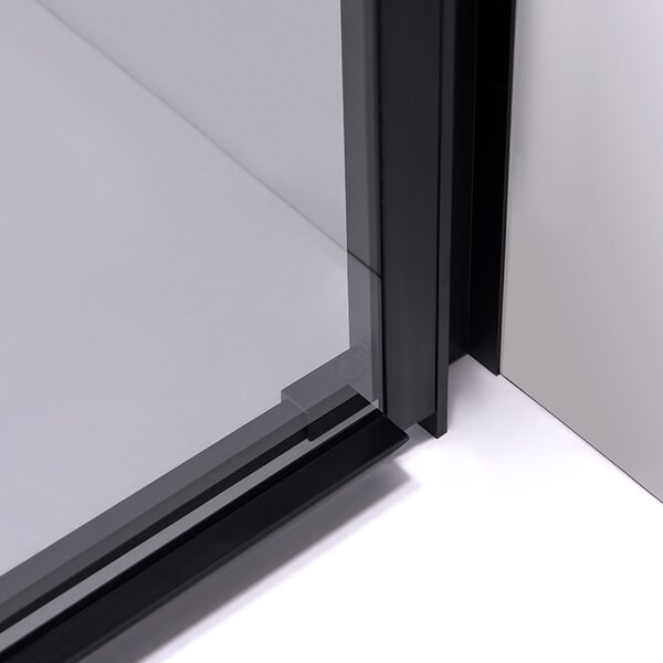 BPS-koupelny Posuvné sprchové dveře NOVA BL 90 cm černá/transparent pro instalaci do niky - bez vaničky
