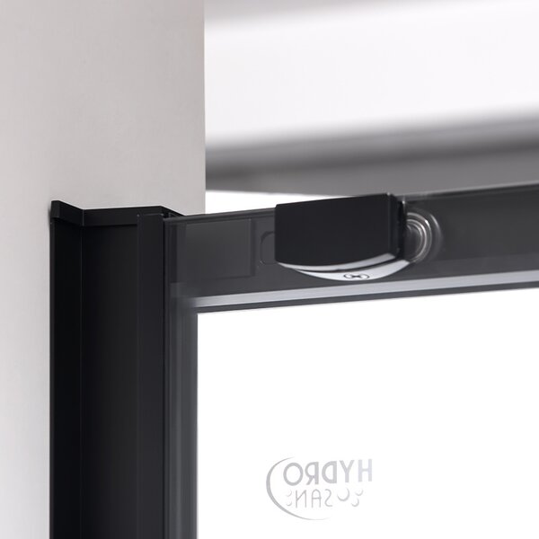 BPS-koupelny Posuvné sprchové dveře NOVA BL 90 cm černá/transparent pro instalaci do niky - bez vaničky