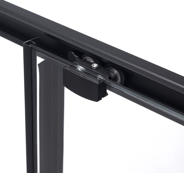 BPS-koupelny Posuvné sprchové dveře NOVA BL 90 cm černá/transparent pro instalaci do niky - bez vaničky
