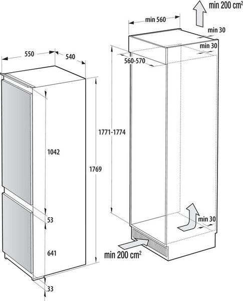 Vestavná chladnička Gorenje RKI517D61 (D)