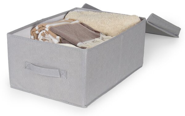 Skládací úložná krabice - karton box Compactor Wos 30 x 43 x v.19 cm, šedá