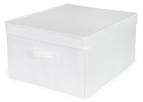 Skládací úložná kartonová krabice Compactor Wos, 40 x 50 x 25 cm, bílá