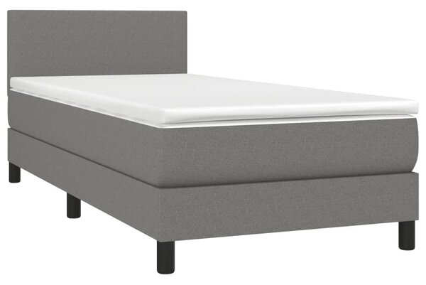 Box spring postel s matrací tmavě šedá 80 x 200 cm textil 3139850