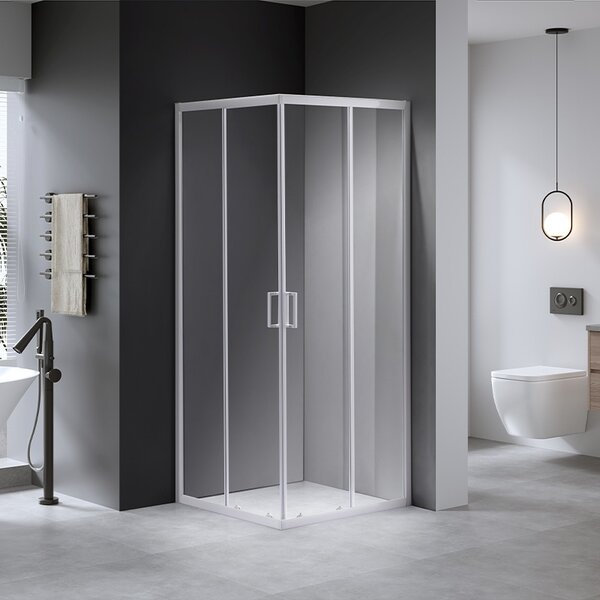 BPS-koupelny Čtvercový sprchový kout KZ93B WH 90x90 bílá/transparent - bez vaničky