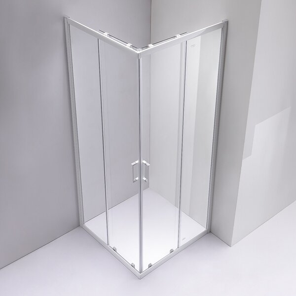 BPS-koupelny Čtvercový sprchový kout KZ93B WH 90x90 bílá/transparent - bez vaničky