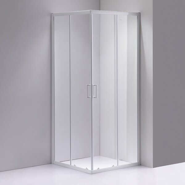BPS-koupelny Čtvercový sprchový kout KZ93B WH 90x90 bílá/transparent - bez vaničky