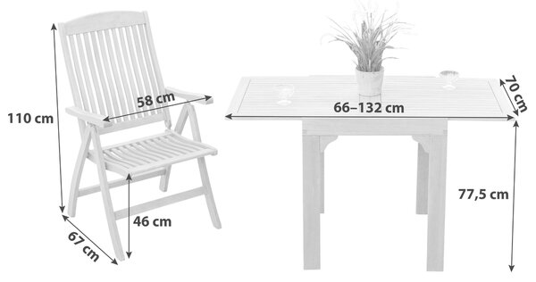SADA NA BALKON 3dílné, Gardenson - Online Only zahradní nábytek, Online Only