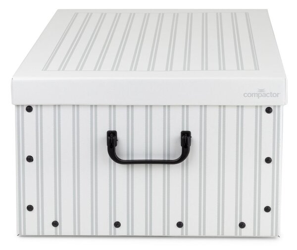 Skládací úložná krabice - karton box Compactor Anton 50 x 40 x v.25 cm, šedo-bílá