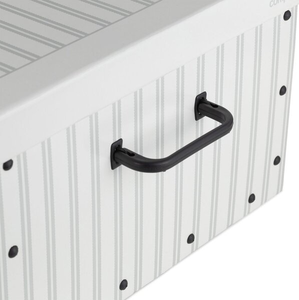 Skládací úložná krabice - karton box Compactor Anton 50 x 40 x v.25 cm, šedo-bílá