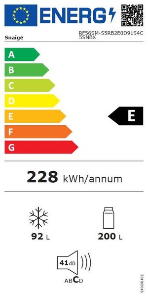 Lednice SNAIGE RF56SM-S5RB2E + 5 let záruka po registraci