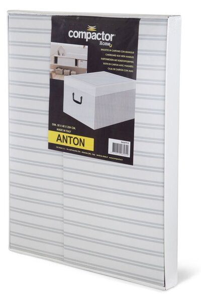 Skládací úložná krabice - karton box Compactor Anton 50 x 40 x v.25 cm, šedo-bílá