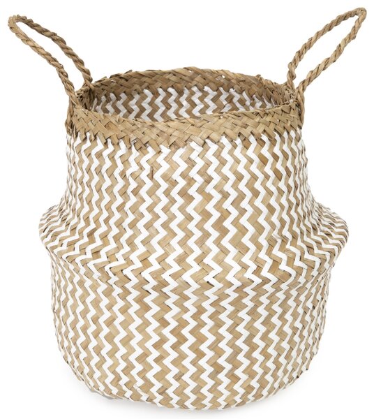 Přírodní košík z mořské trávy a papíru Compactor Belly S, skládací, 27 x 26 cm