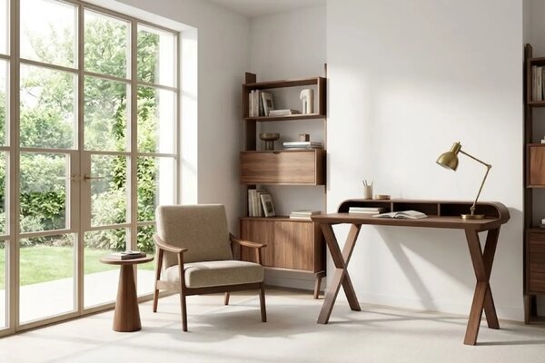 Kave Home Hnědý dřevěný pracovní stůl Dilare 120 x 85 cm