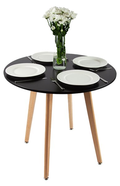 Kulatý jídelní stůl Eden Ø80 cm - Černý