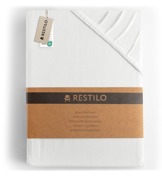 Bílé napínací prostěradlo jersey 160x200 cm Amber – Restilo