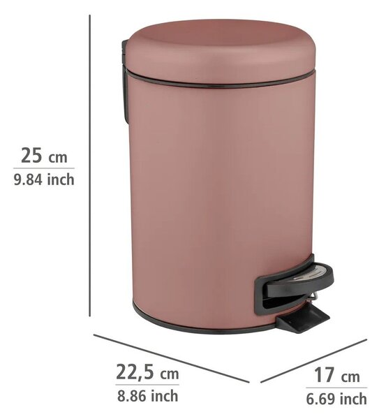 Nášlapný ocelový odpadkový koš v lososové barvě 3 l Leman – Wenko
