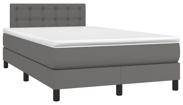 Box spring postel s matrací šedá 120x200 cm umělá kůže 3141117