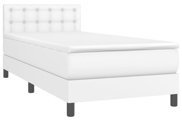 Box spring postel s matrací bílá 80 x 200 cm umělá kůže 3141090