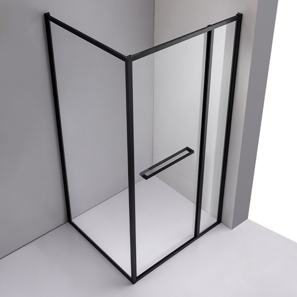 BPS-koupelny Obdélníkový sprchový kout KIRA BL 110x80 černá/transparent - bez vaničky