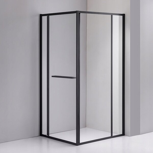 BPS-koupelny Obdélníkový sprchový kout KIRA BL 110x80 černá/transparent - bez vaničky