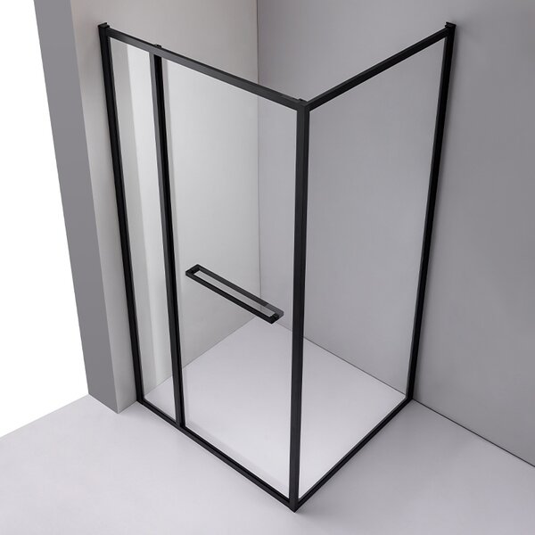 BPS-koupelny Obdélníkový sprchový kout KIRA BL 110x80 černá/transparent - bez vaničky