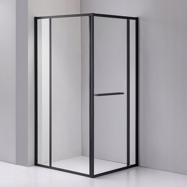 BPS-koupelny Obdélníkový sprchový kout KIRA BL 110x80 černá/transparent - bez vaničky