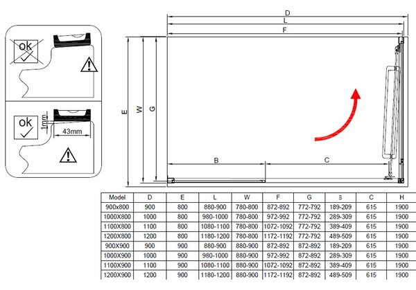 BPS-koupelny Obdélníkový sprchový kout KIRA BL 110x80 černá/transparent - bez vaničky