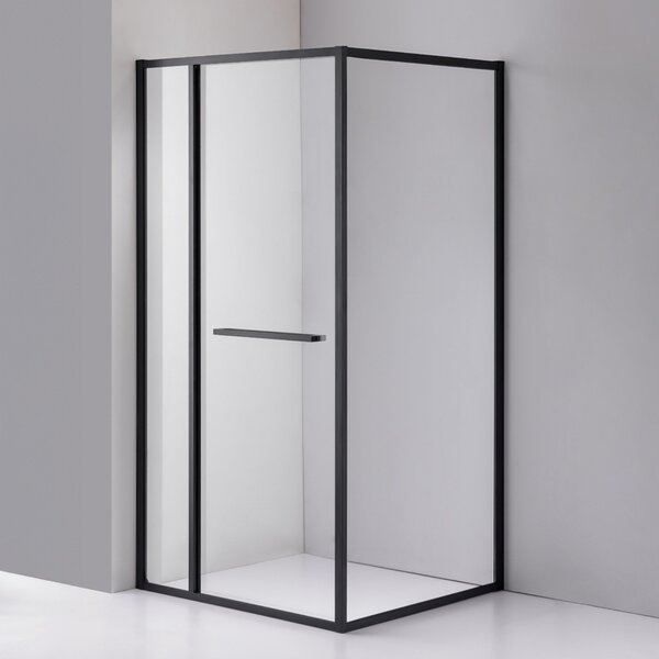 BPS-koupelny Obdélníkový sprchový kout KIRA BL 110x80 černá/transparent - bez vaničky