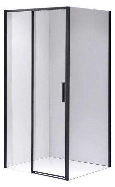 BPS-koupelny Obdélníkový sprchový kout NOVA BL 100x90 černý/transparent - bez vaničky