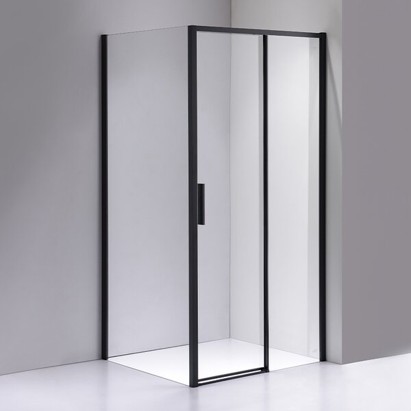 BPS-koupelny Obdélníkový sprchový kout NOVA BL 100x90 černý/transparent - bez vaničky