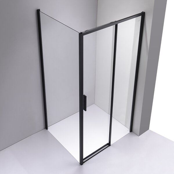 BPS-koupelny Obdélníkový sprchový kout NOVA BL 100x90 černý/transparent - bez vaničky