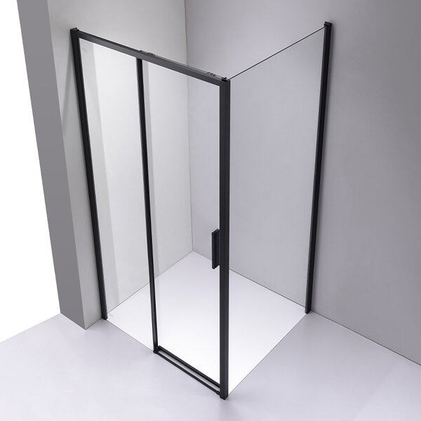 BPS-koupelny Obdélníkový sprchový kout NOVA BL 100x90 černý/transparent - bez vaničky