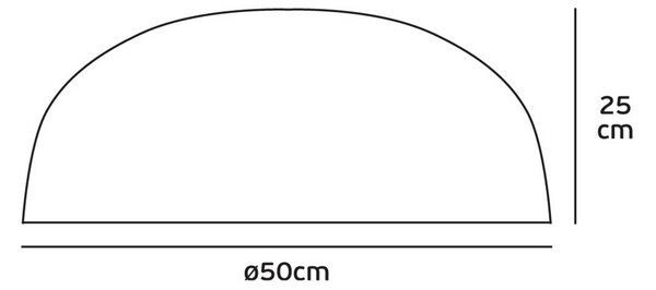 VK Light Bol E27 stropní svítidlo 250xØ500 mmČerná