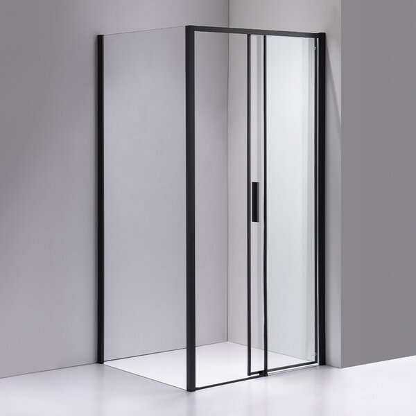 BPS-koupelny Obdélníkový sprchový kout NOVA BL 100x90 černý/transparent - bez vaničky