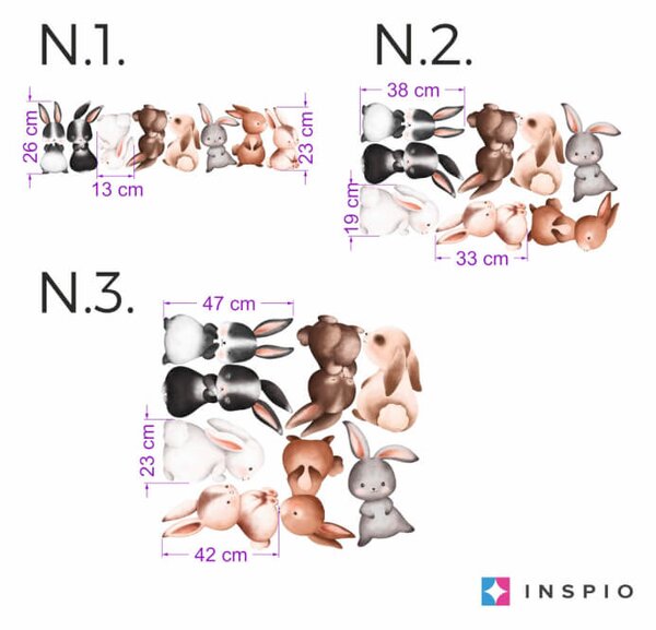 INSPIO-textilní přelepitelná samolepka - Samolepicí tapety na zeď - Zajíčci