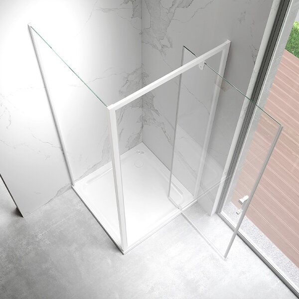 BPS-koupelny Obdélníkový sprchový kout KZ05A WH 90x80 bílá/transparent - bez vaničky