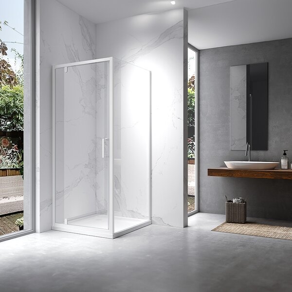 BPS-koupelny Obdélníkový sprchový kout KZ05A WH 90x80 bílá/transparent - bez vaničky