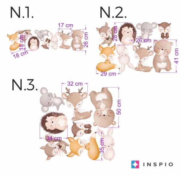 INSPIO-textilní přelepitelná samolepka - Samolepicí tapeta - Lesní zvířata v hnědých odstínech