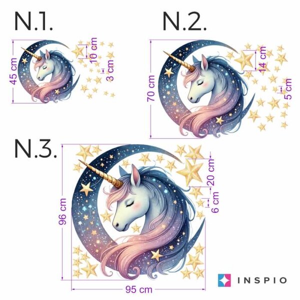 INSPIO-textilní přelepitelná samolepka - Nálepka - Jednorožec v objetí měsíce