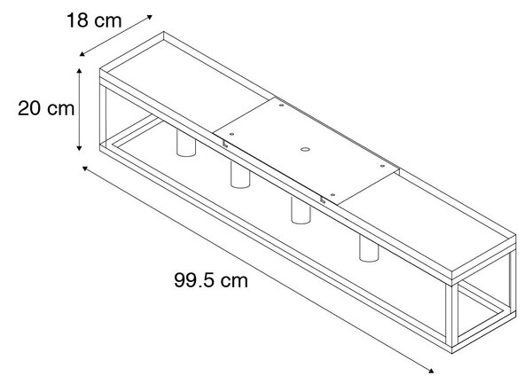 Chytré stropní svítidlo černé 99,5 cm vč. 4 WiFi A60 - Cage