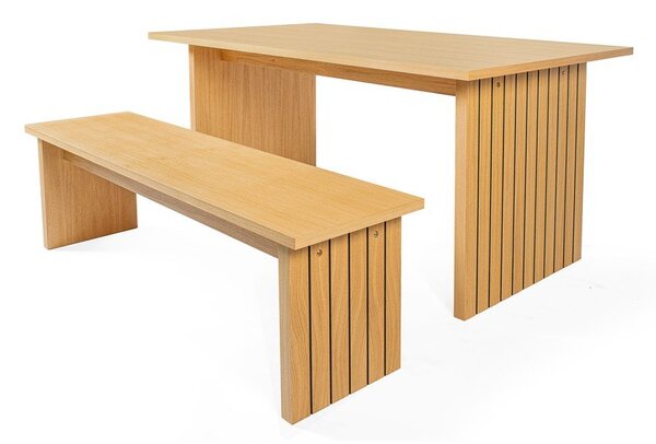 Jídelní stůl s deskou v dubovém dekoru 90x160 cm Stripe – Woodman